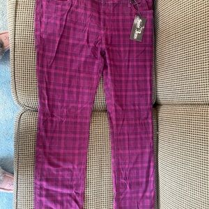 Chic Purple Plaid Pants